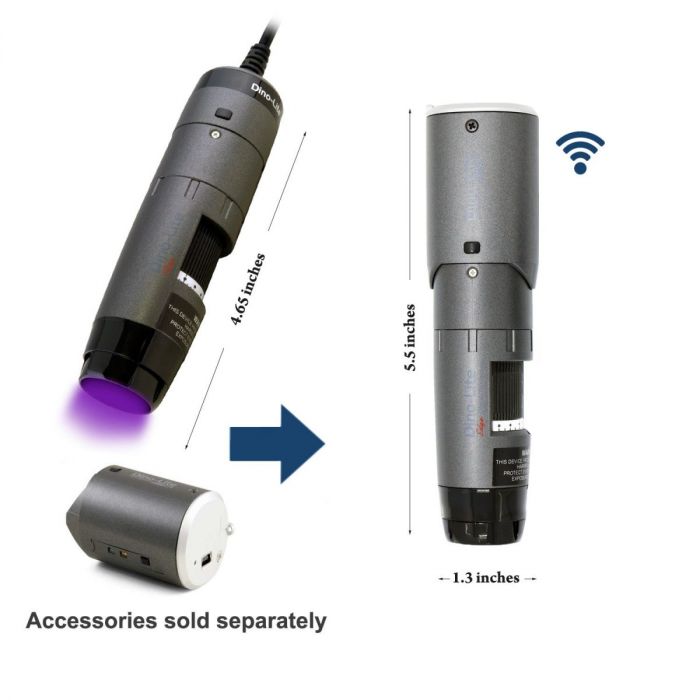 [AF4515T-FVW] Dino-Lite EDGE Microscopio Digitale (USB 2, 1.3MP) AMR / FLC / UV-Licht 400nm +WiFi-Ready - 20-220x